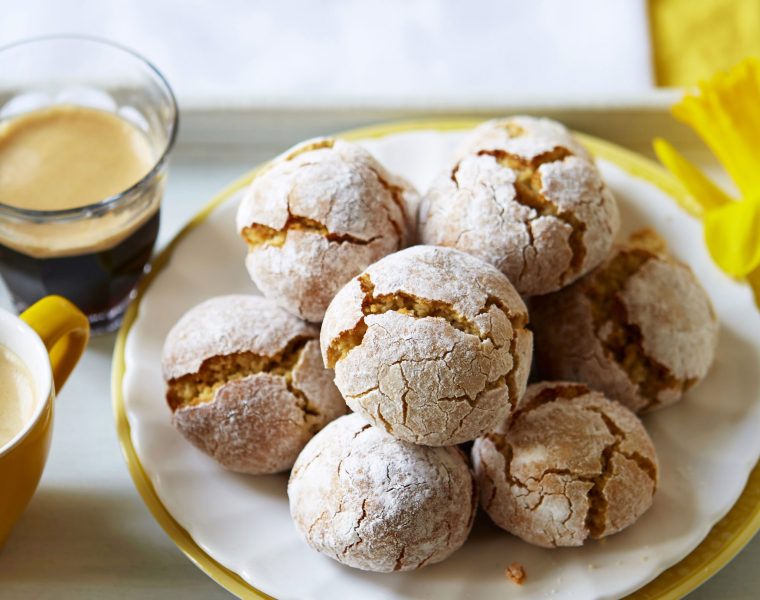 a plate of Sicilian amaretti biscuits