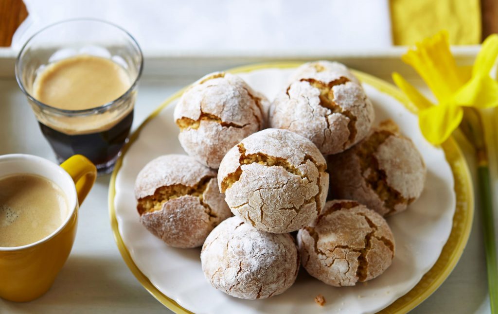 a plate of Sicilian amaretti biscuits