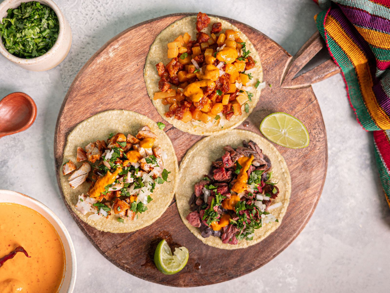 Mexican Taquiza Night: Steak, Chorizo & Chicken Tacos